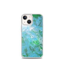 Abstract IPHONE CASE printed with Light Blue & Green Unique Art