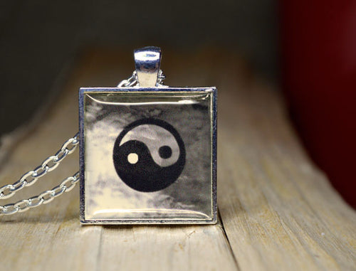YING YANG Symbol - handmade Resin Pendant, Feng Shui, Inspirational Jewelry, Balance