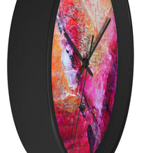 Artsy Heart WALL CLOCK Pink Orange Tones Unique Art Gift