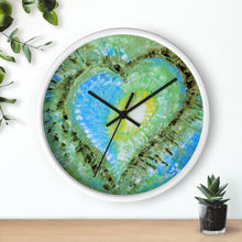 Artsy Heart WALL CLOCK colorful blue green