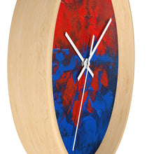 Red White and Blue WALL CLOCK Artsy Abstract Style