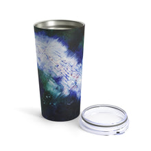 Blue Travel Mug TUMBLER 20 oz Unique Abstract Art Design