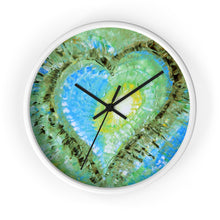 Artsy Heart WALL CLOCK colorful blue green