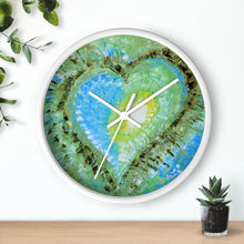 Artsy Heart WALL CLOCK colorful blue green