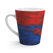Red Blue Coffee LATTE MUG Modern Abstract Artsy Style 12 oz