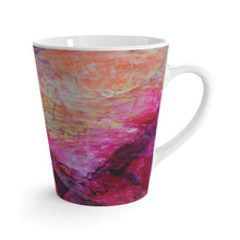 Pink Orange Abstract Heart Coffee LATTE MUG 12oz printed Artsy Style