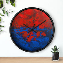 Red White and Blue WALL CLOCK Artsy Abstract Style