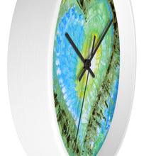 Artsy Heart WALL CLOCK colorful blue green