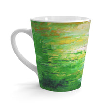 Green Abstract LATTE MUG 12 oz for Coffee  or Tea Cup printed in Artsy Style