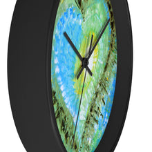 Artsy Heart WALL CLOCK colorful blue green