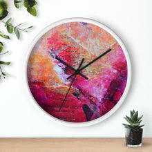 Artsy Heart WALL CLOCK Pink Orange Tones Unique Art Gift
