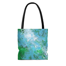 Light Blue Green Art TOTE BAG Abstract Painting onTotebag