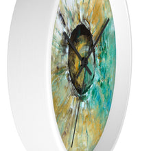 Turquoise WALL CLOCK Unique Abstract Art in Earth Tones
