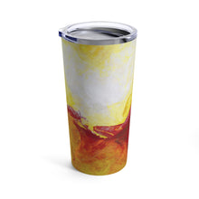 Yellow Red TUMBLER with Lid 20oz Abstract Artsy Printed Style