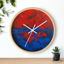 Red White and Blue WALL CLOCK Artsy Abstract Style
