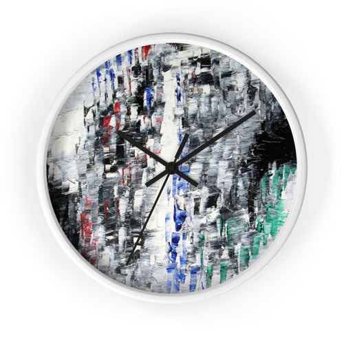 Black and White Abstract WALL CLOCK Cool B&W Home Decor