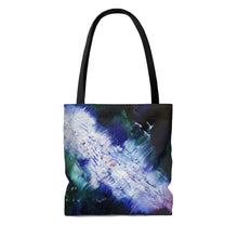 Energetic Abstract Art TOTE BAG - Navy Blue and White