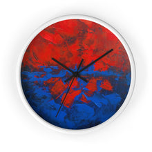 Red White and Blue WALL CLOCK Artsy Abstract Style