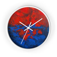 Red White and Blue WALL CLOCK Artsy Abstract Style