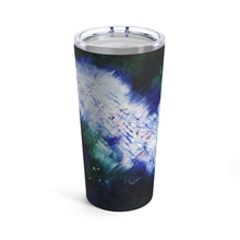 Blue Travel Mug TUMBLER 20 oz Unique Abstract Art Design