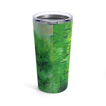 Green Artsy Travel TUMBLER 20oz with Lid Abstract Style