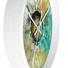 Turquoise WALL CLOCK Unique Abstract Art in Earth Tones