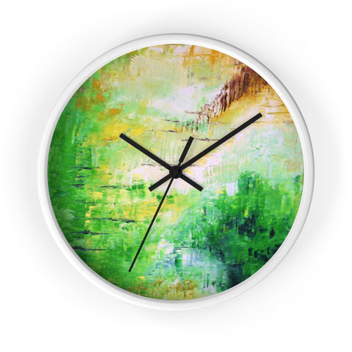 Green Abstract Art WALL CLOCK Unique Decor