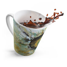 Unique 12oz Coffee LATTE MUG Turquoise Earth Tones Colors