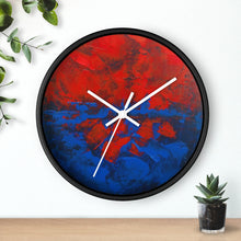 Red White and Blue WALL CLOCK Artsy Abstract Style