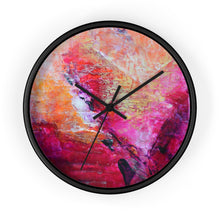Artsy Heart WALL CLOCK Pink Orange Tones Unique Art Gift