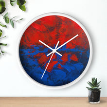 Red White and Blue WALL CLOCK Artsy Abstract Style