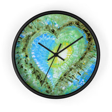 Artsy Heart WALL CLOCK colorful blue green