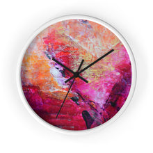 Artsy Heart WALL CLOCK Pink Orange Tones Unique Art Gift