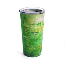 Green Artsy Travel TUMBLER 20oz with Lid Abstract Style