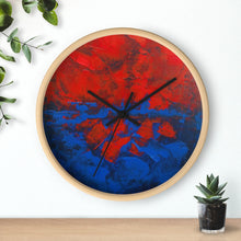 Red White and Blue WALL CLOCK Artsy Abstract Style