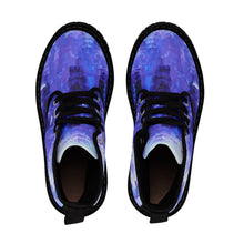 Abstract Blue Women's CANVAS BOOTS Edgy