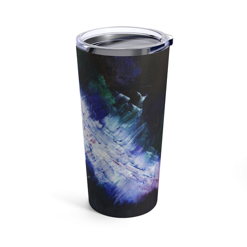 Blue Travel Mug TUMBLER 20 oz Unique Abstract Art Design