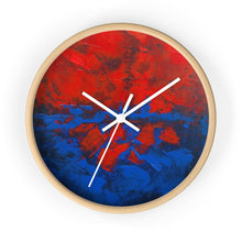 Red White and Blue WALL CLOCK Artsy Abstract Style