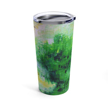 Green Artsy Travel TUMBLER 20oz with Lid Abstract Style