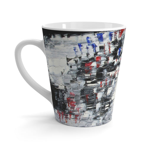 Black and White Coffee LATTE MUG Cool B&W Abstract Design