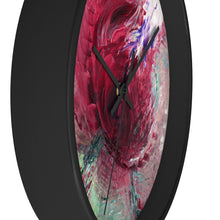 Unique WALL CLOCK Abstract Rose Art Taupe Red Green White