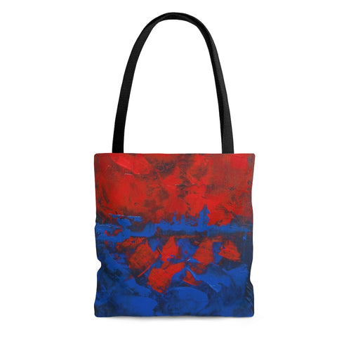 Red and Blue Abstract TOTE BAG printed Cool Modern Style