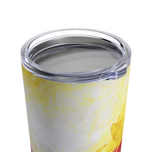 Yellow Red TUMBLER with Lid 20oz Abstract Artsy Printed Style