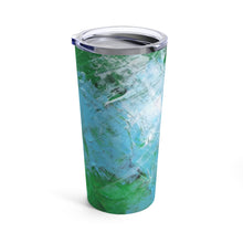 Artsy Travel TUMBLER 20oz Abstract Blue Green Art