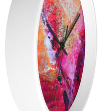 Artsy Heart WALL CLOCK Pink Orange Tones Unique Art Gift