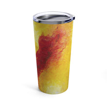 Yellow Red TUMBLER with Lid 20oz Abstract Artsy Printed Style
