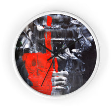 Red Black and White WALL Decor CLOCK Abstract Art