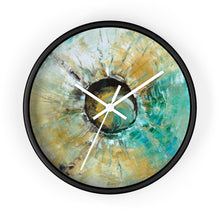 Turquoise WALL CLOCK Unique Abstract Art in Earth Tones
