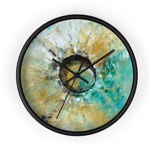Turquoise WALL CLOCK Unique Abstract Art in Earth Tones