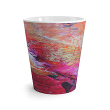 Pink Orange Abstract Heart Coffee LATTE MUG 12oz printed Artsy Style